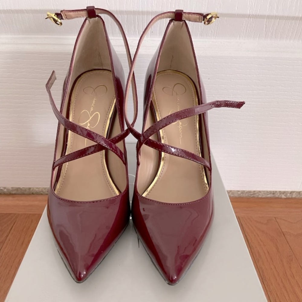 Jessica Simpson Patent Leather Strappy Pump